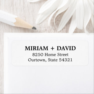 Minimalist Black Serif Name + Return Address Return Address Label