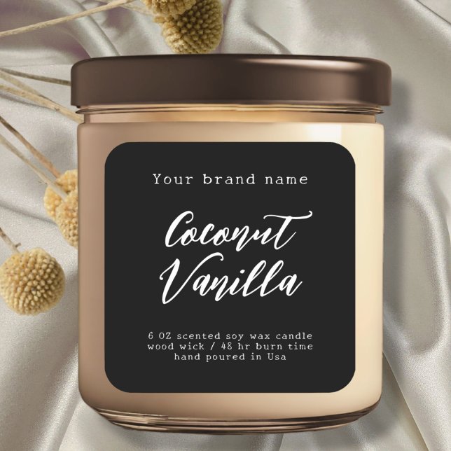 Minimalist black simple packaging candle label (Creator Uploaded)