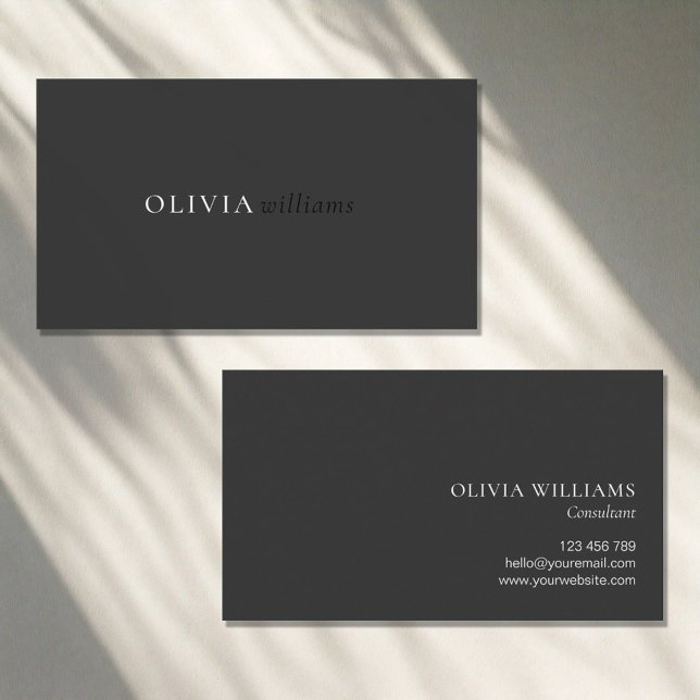 Minimalist Black Simple Professional Business Card (Creator Uploaded)