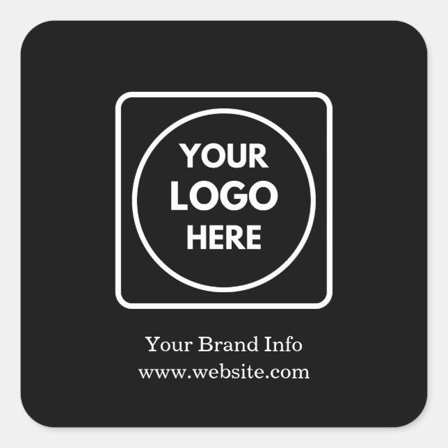 Minimalist Black Square Sticker | Custom Corporate (Front)