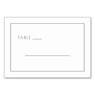 Minimalist Black Table Number