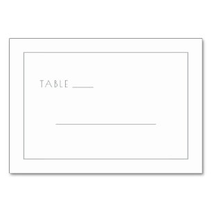 Minimalist Black Table Sign Number