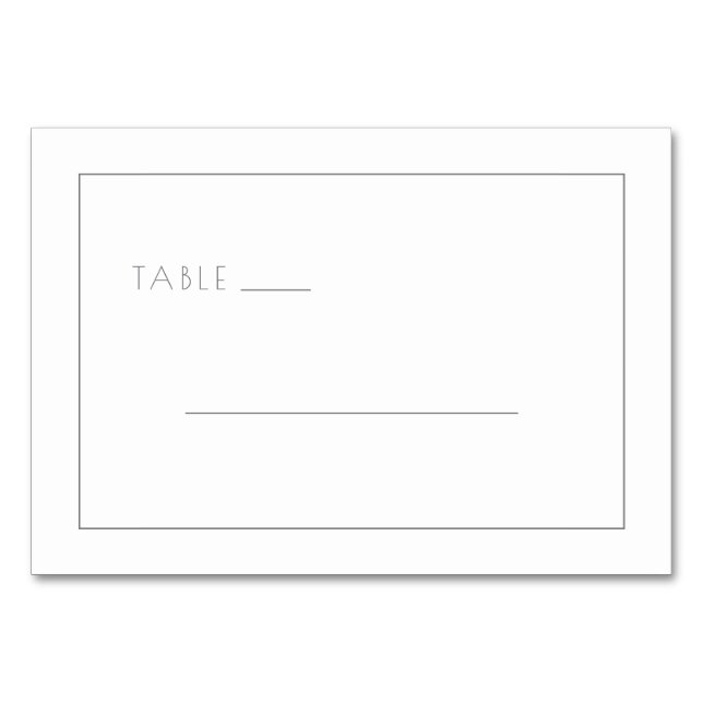 Minimalist Black Table Sign Number (Front)