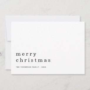Minimalist Black Text White Merry Christmas Invitation