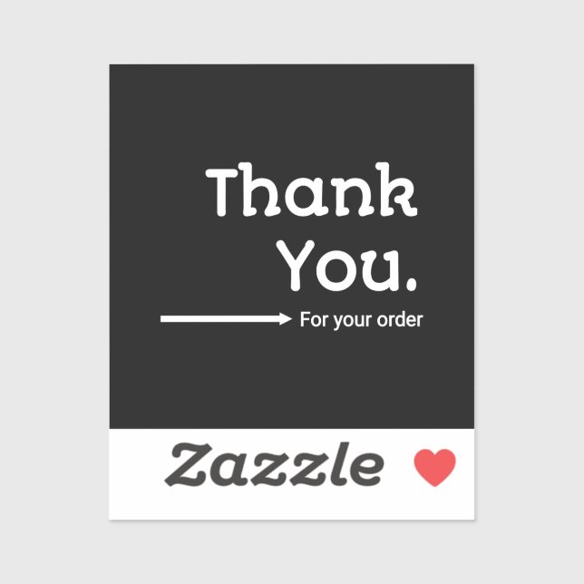 Minimalist Black Thank You Sticker for Business (Sheet)