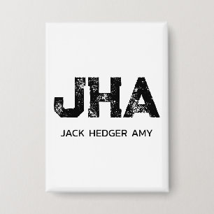 MINIMALIST BLACK THREE LETTER MONOGRAM NAME WHITE
