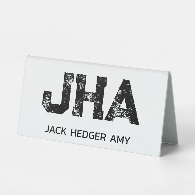 MINIMALIST BLACK THREE LETTER MONOGRAM NAME WHITE (Front)