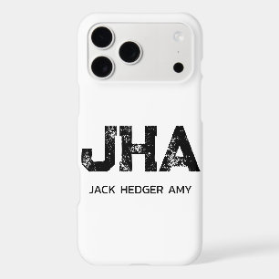 MINIMALIST BLACK THREE LETTER MONOGRAM NAME WHITE