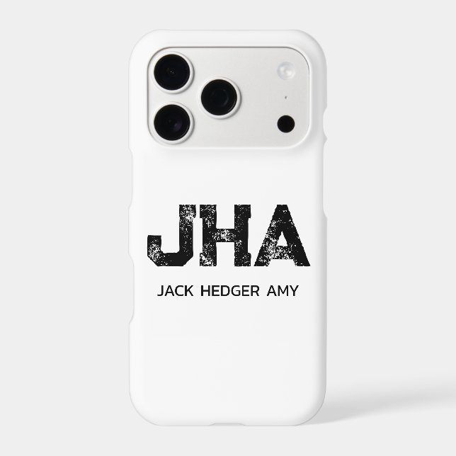 MINIMALIST BLACK THREE LETTER MONOGRAM NAME WHITE (Back)