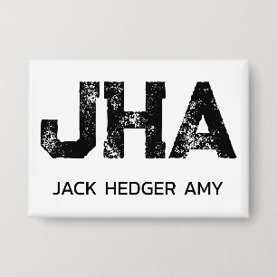 MINIMALIST BLACK THREE LETTER MONOGRAM NAME WHITE