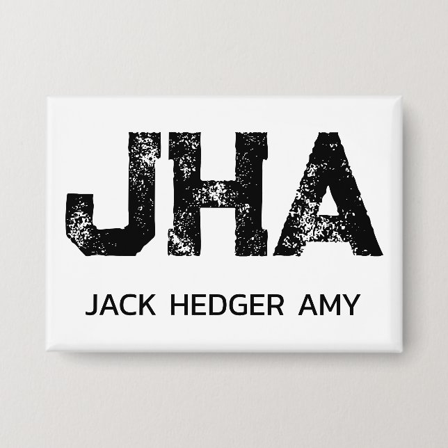 MINIMALIST BLACK THREE LETTER MONOGRAM NAME WHITE (Front)