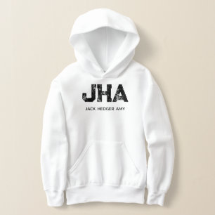 MINIMALIST BLACK THREE LETTER MONOGRAM NAME WHITE