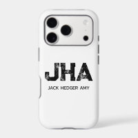 MINIMALIST BLACK THREE LETTER MONOGRAM NAME WHITE