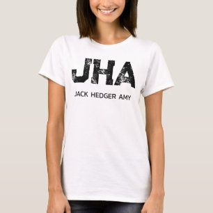 MINIMALIST BLACK THREE LETTER MONOGRAM NAME WHITE T-Shirt