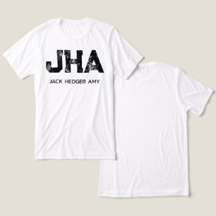 MINIMALIST BLACK THREE LETTER MONOGRAM NAME WHITE Tri-Blend SHIRT