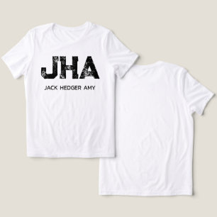 MINIMALIST BLACK THREE LETTER MONOGRAM NAME WHITE Tri-Blend SHIRT