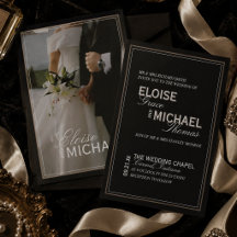 Minimalist Black Tie Formal Photo Wedding