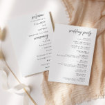 Minimalist Black Tie Wedding Ceremony Program<br><div class="desc">This minimalist wedding ceremony program features elegant modern script typography paired with clean, timeless layout. Designed to display your ceremony order, wedding party, and special details, this modern wedding program is perfect for classic, minimalist, and contemporary wedding styles. Fully customizable with your names, date, wedding party, and ceremony details. Ideal...</div>