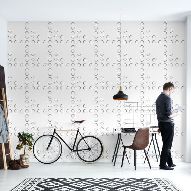 Minimalist  Black Triangle Circles  Wallpaper (Living Room)