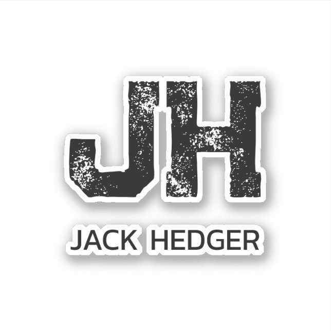 MINIMALIST BLACK TWO LETTER MONOGRAM NAME CLEAR (Front)