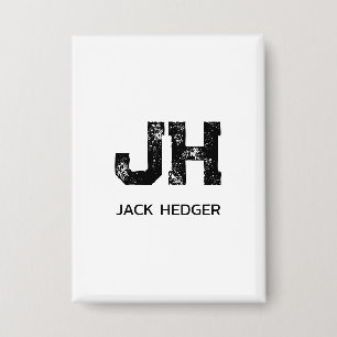 MINIMALIST BLACK TWO LETTER MONOGRAM NAME WHITE