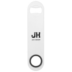 MINIMALIST BLACK TWO LETTER MONOGRAM NAME WHITE