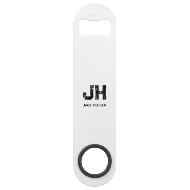 MINIMALIST BLACK TWO LETTER MONOGRAM NAME WHITE (Front)