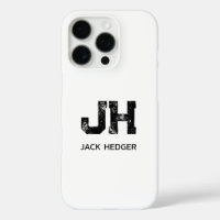 MINIMALIST BLACK TWO LETTER MONOGRAM NAME WHITE