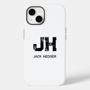 MINIMALIST BLACK TWO LETTER MONOGRAM NAME WHITE Case-Mate iPhone 14 CASE