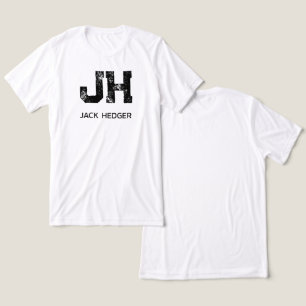 MINIMALIST BLACK TWO LETTER MONOGRAM NAME WHITE Tri-Blend SHIRT