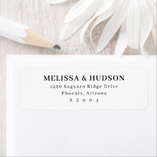 Minimalist Black Typographic Return Address Label