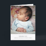 Minimalist Black Typography Baby Photo Folded  Thank You Card<br><div class="desc">Minimalist Modern Black Typography Baby Photo Folded Thank You Card</div>