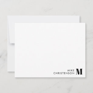 Minimalist Black Typography Monogram Name Card