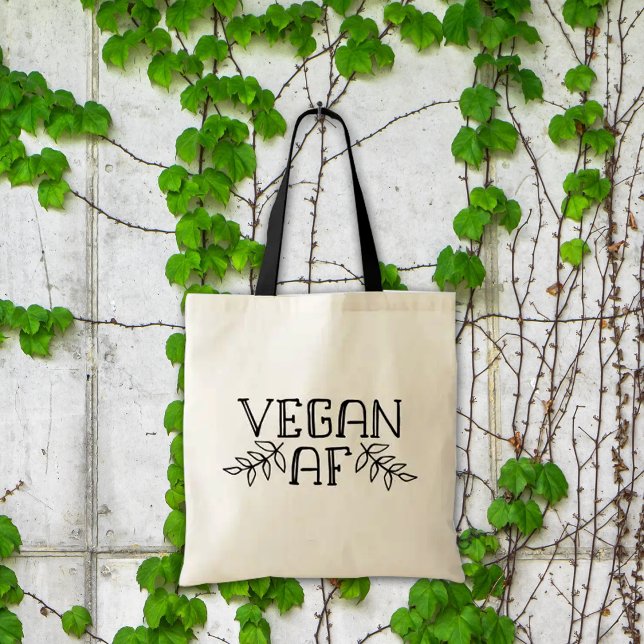 Minimalist Black Vegan AF Tote Bag (Creator Uploaded)