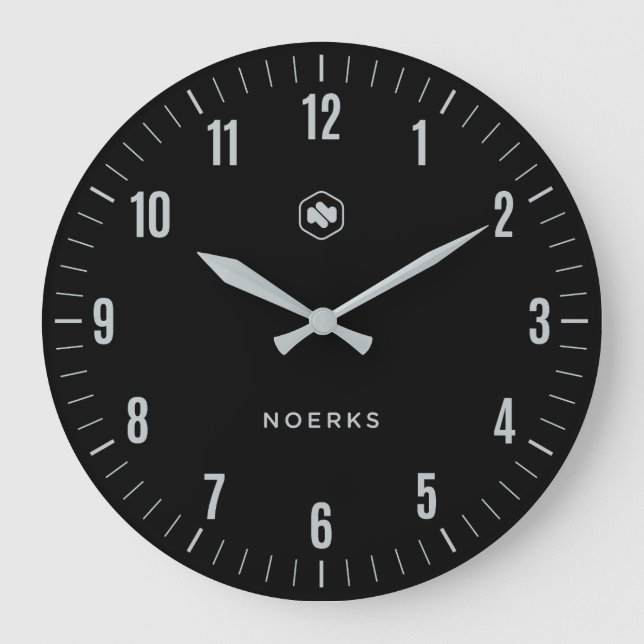 Minimalist Black Wall Clock (Front)
