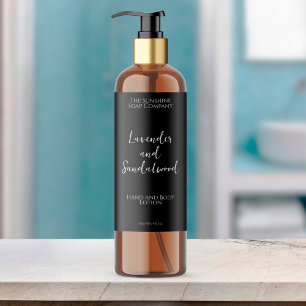 Minimalist black waterproof cosmetics bottle label
