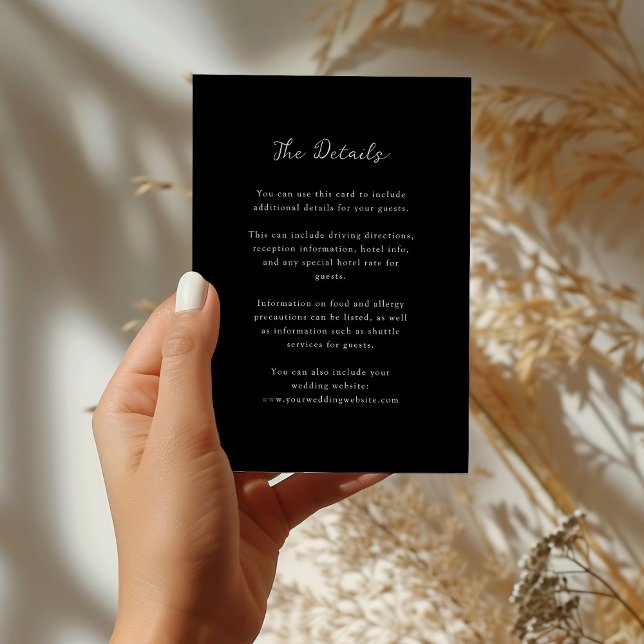 Minimalist Black | Wedding Guest Details Enclosure Card (Creator Uploaded)