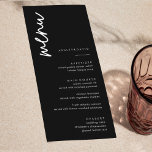 Minimalist Black Wedding Menu Cards| Modern Menu<br><div class="desc">Minimalist Wedding Menu Cards | Modern Menu,  Wedding Dinner Menu,  Rustic Let's Eat Wedding Dinner and Drinks Menu,  Simple Calligraphy Rustic Wedding Menus Wedding Menus,  Rustic Wedding Menu,   Wedding Table Menu</div>