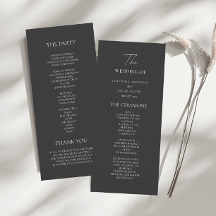 Minimalist Black Wedding Program Modern Elegant