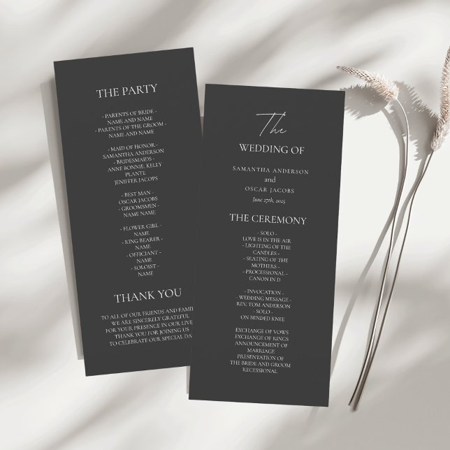 Minimalist Black Wedding Program | Modern Elegant  (Creator Uploaded)