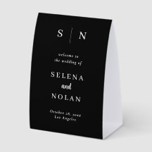 Minimalist Black Wedding Seating Chart Table Tent