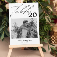 Minimalist Black  Wedding Table Number Pictures