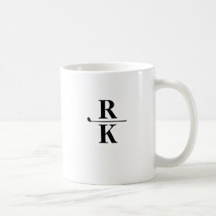 Minimalist Black & White 2-letters Monogram  Coffee Mug