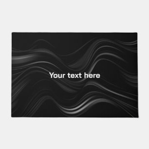 Minimalist Black & White Abstract Add Your Text Doormat