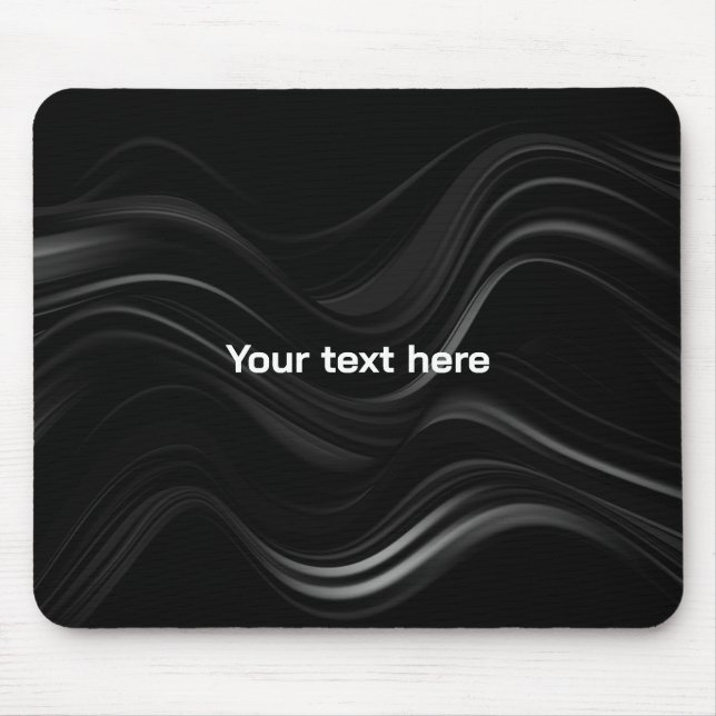 Minimalist Black & White Abstract | Add Your Text Mouse Pad (Front)