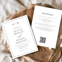 Minimalist Black White All in One QR Code Wedding