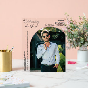 Minimalist Black & White Arch Funeral Acrylic Sign