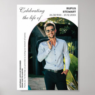 Minimalist Black & White Arch Funeral Poster