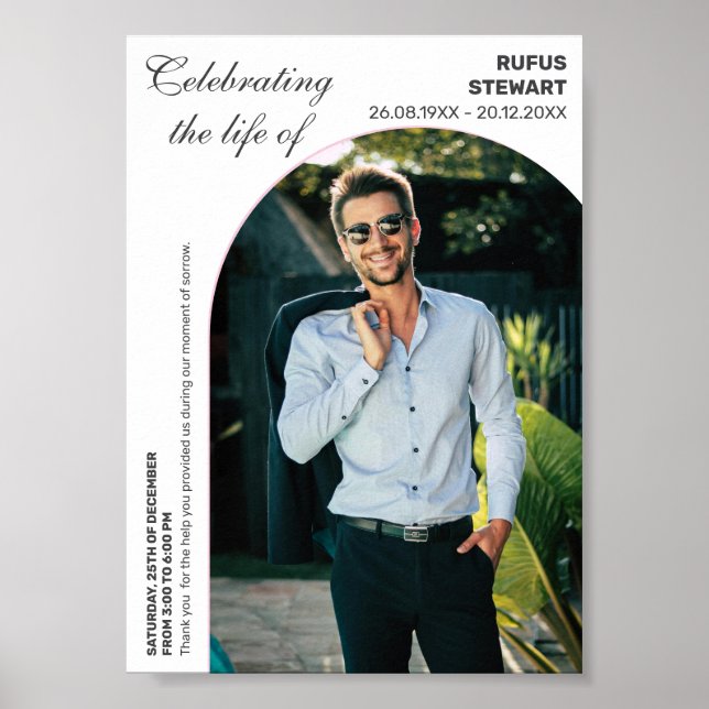 Minimalist Black & White Arch Funeral Poster (Front)