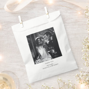 Minimalist Black White Art Deco Wedding Photo Favour Bag